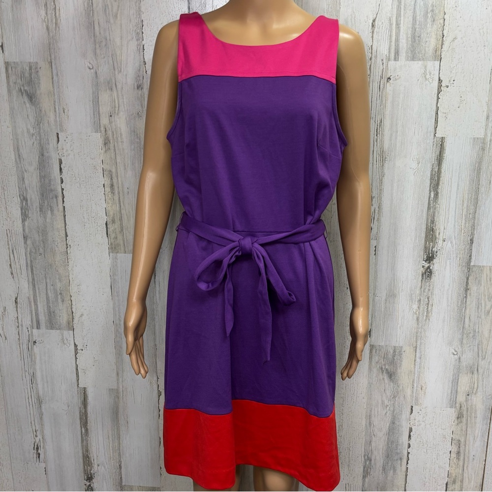 Elle Colorblock Belted Dress
